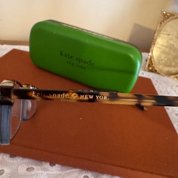 Kate Spade Tortoise Glasses with Vibrant Green Case